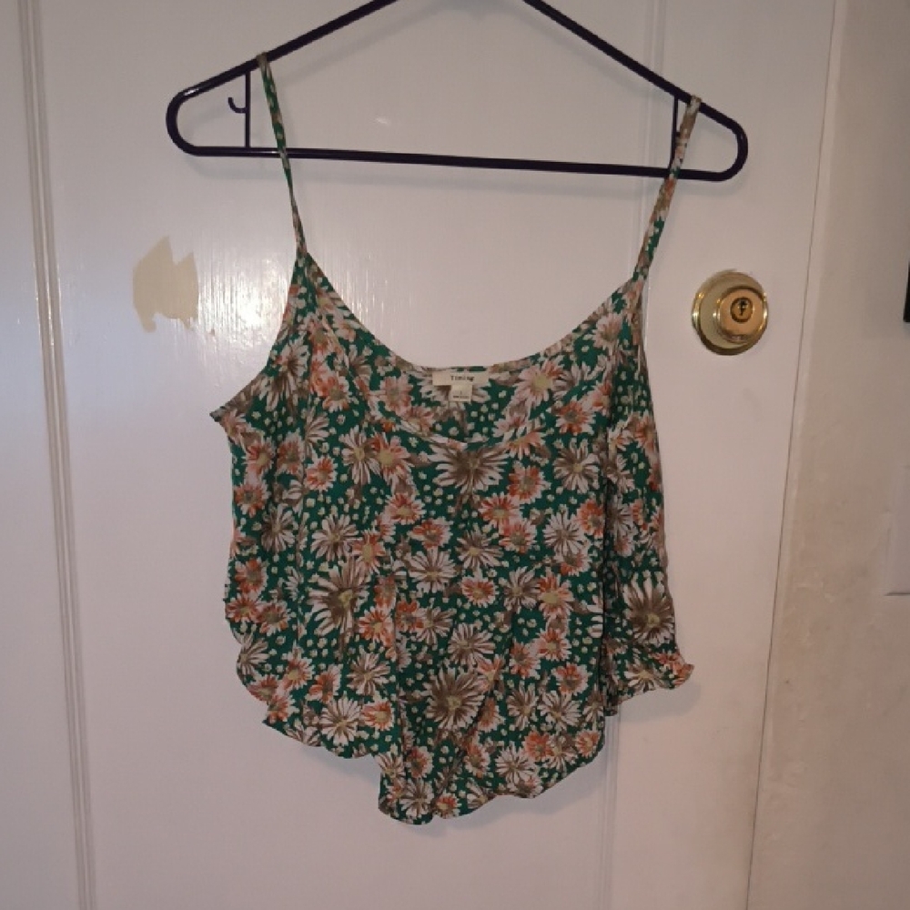Timing | Green and White Floral Camisole